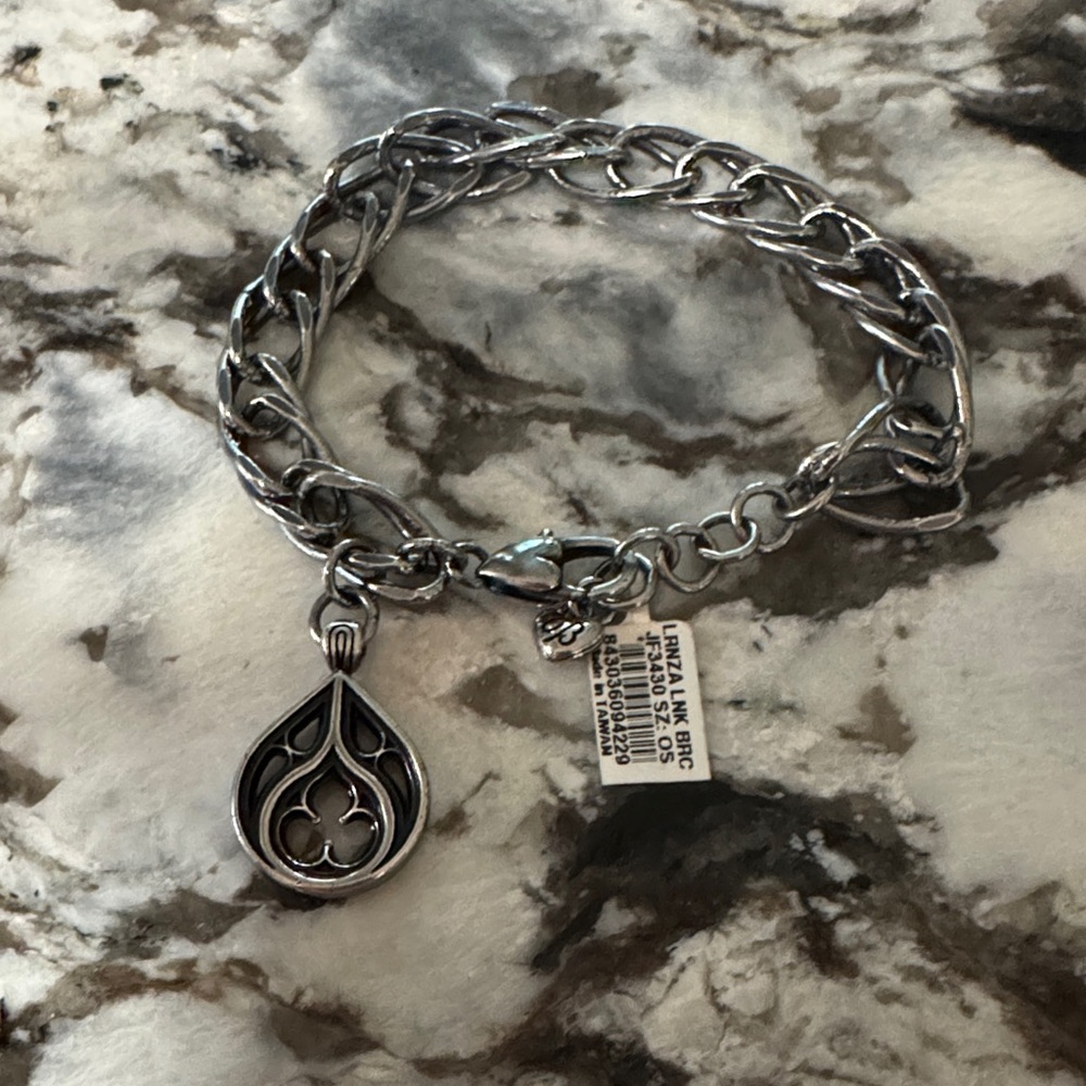 Brighton Lorenza Silver Chain Bracelet with Teardrop Charm